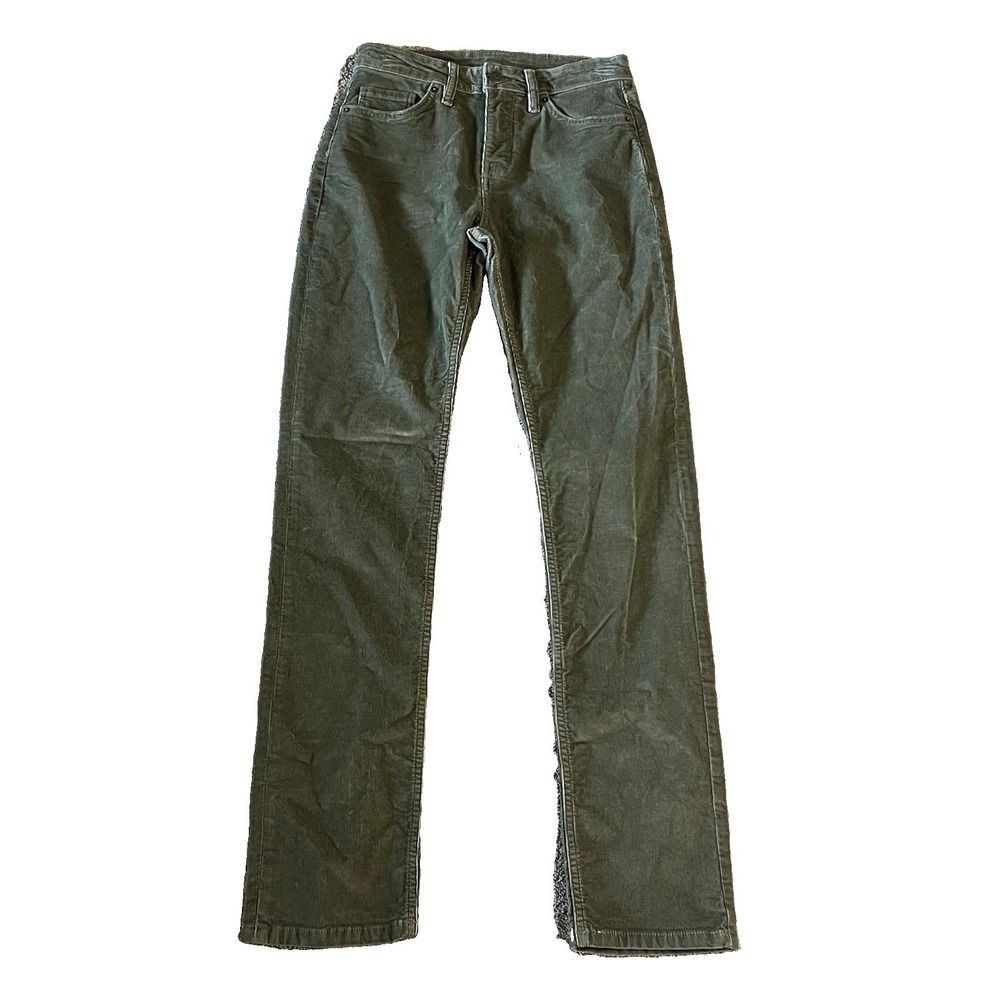 Patagonia Organic Cotton Women's Olive Green Corduroy Pants Size 27 Straight Leg